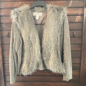 Victoria Harbour faux fur cardigan